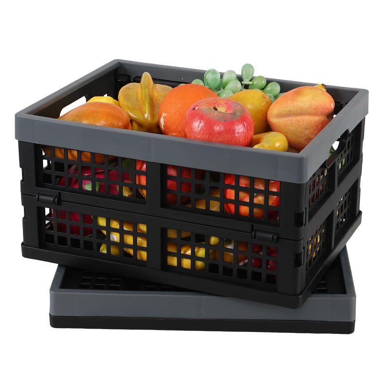 Pekky 2 Packd Collapsible Crates for Storage, 16 Quart, Plastic Folding Storage Crates - Image 4